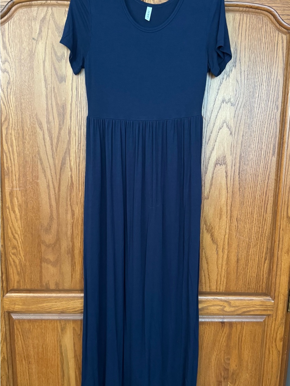 Classic Navy Short-Sleeve Maxi Dress — Everyday Essential